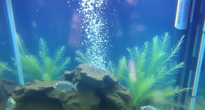 Regular aquarium maintenance cleaning glass and substrate to prevent algae growth