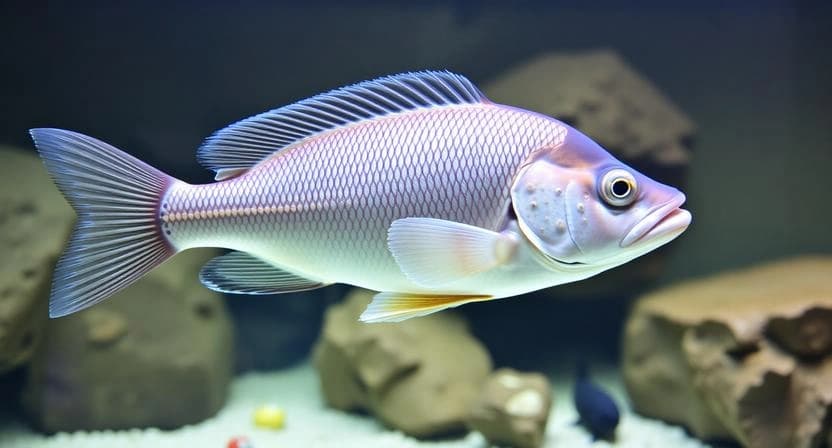 Fish resting calmly in an aquarium to illustrate natural fish sleep patterns